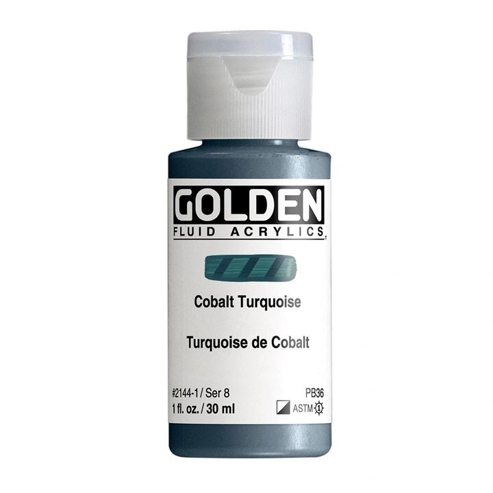 Akrylová farba GOLDEN Fluid 118 ml – 2144 kobaltová tyrkysová