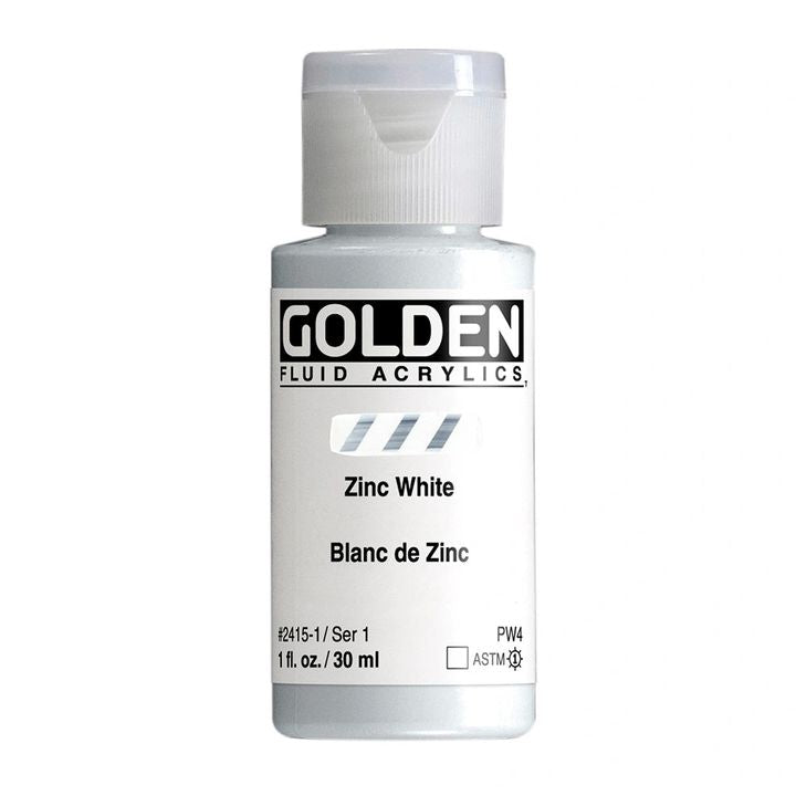 GOLDEN Fluid Acrylfarbe 118 ml – 2415 Zinkweiß