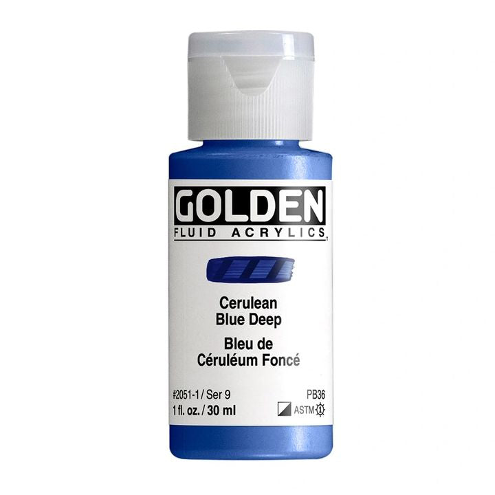 Akrylová farba GOLDEN Fluid 30 ml – 2051 cerulean tmavomodrá