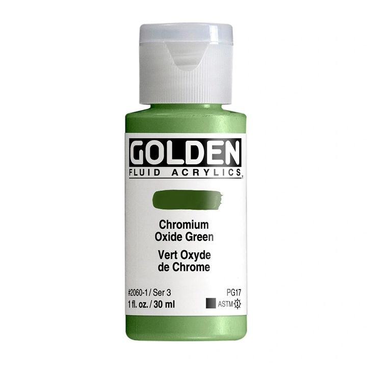Akrylová farba GOLDEN Fluid 30 ml – 2060 chróm oxid zelená