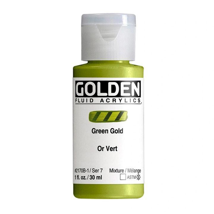 Akrylová farba GOLDEN Fluid 30 ml – 2170 zeleno zlatá