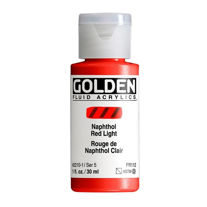 Akrylová farba GOLDEN Fluid 30 ml – 2210 naftol svetločervená