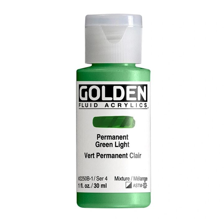 GOLDEN Fluid Acrylfarbe 30 ml – 2250 permanent Hellgrün