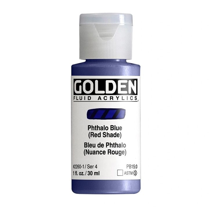 GOLDEN Fluid Acrylfarbe 30 ml – 2260 violettblau (roter Farbton)