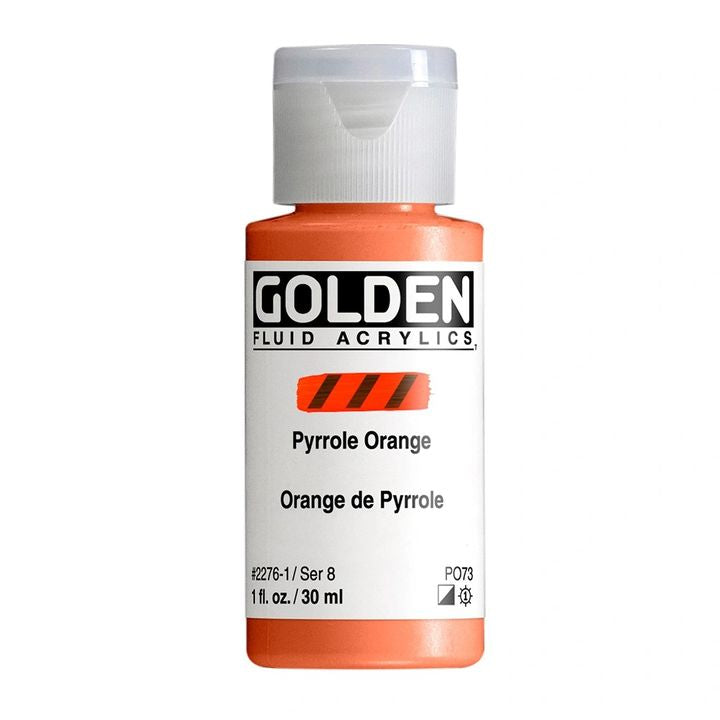 GOLDEN Fluid Acrylfarbe 30 ml – 2276 pyrrole Orange