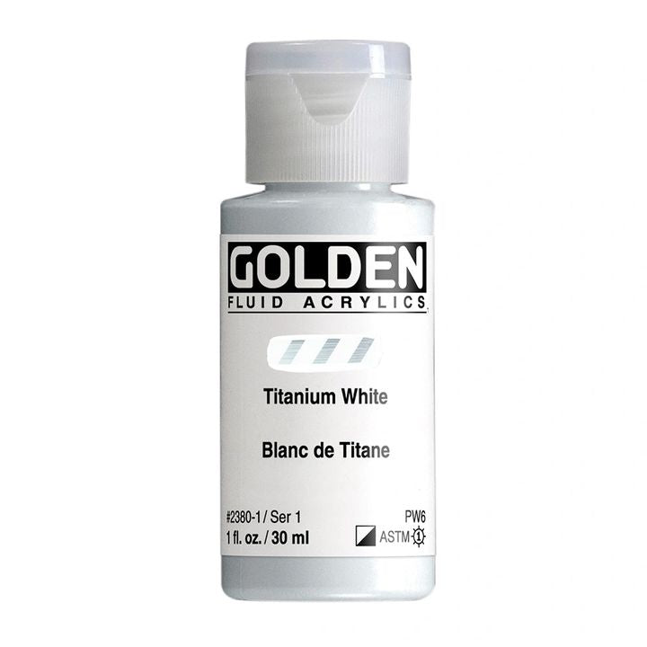 GOLDEN Fluid Acrylfarbe 30 ml – 2380 Titanweiß