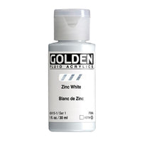 GOLDEN Fluid Acrylfarbe 30 ml – 2415 Zinkweiß