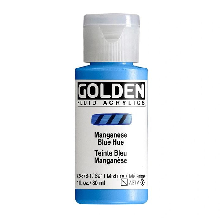 GOLDEN Fluid Acrylfarbe 30 ml – 2437 Mangan blau Farbton