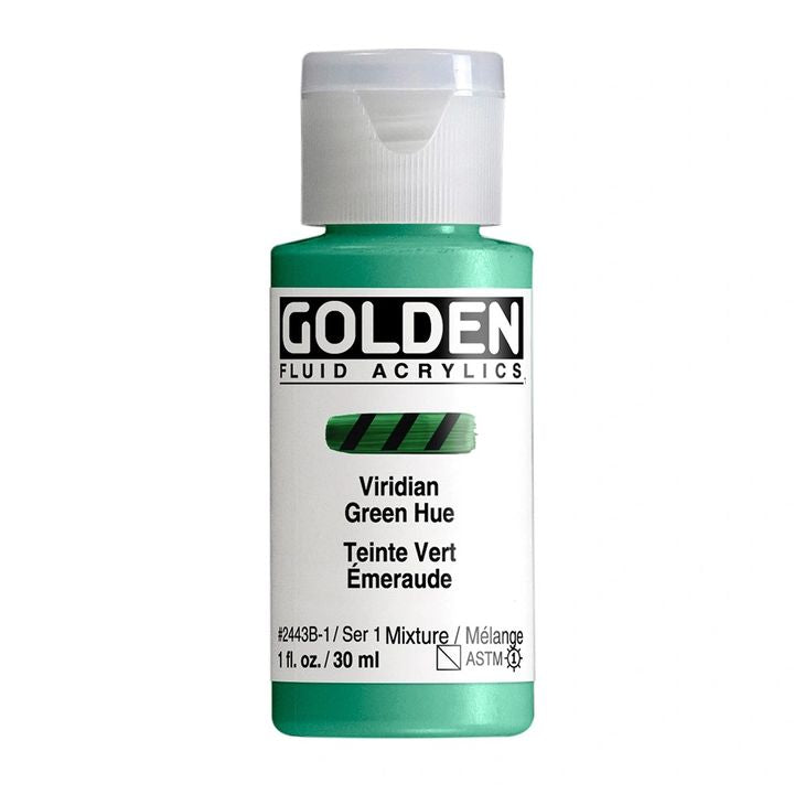 GOLDEN Fluid Acrylfarbe 30 ml – 2443 viridiangrün Farbton