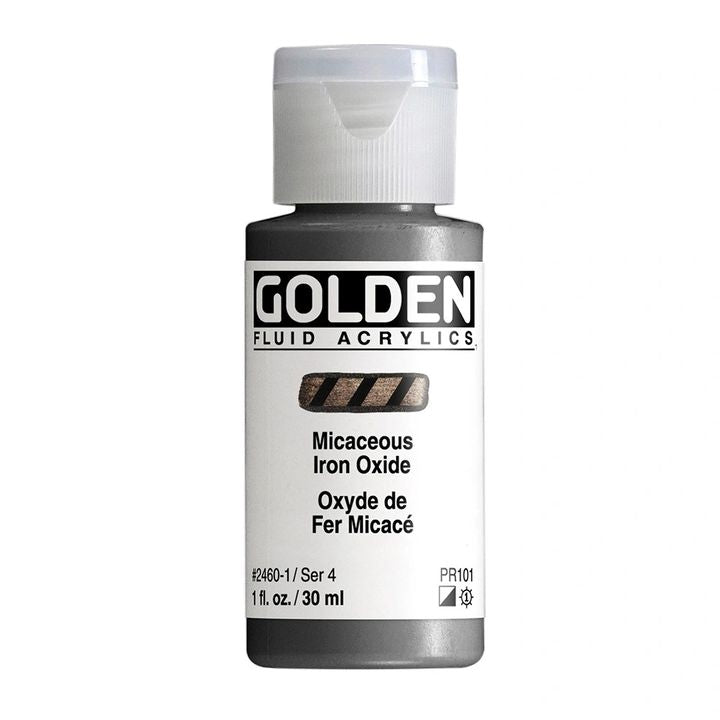 Akrylová farba GOLDEN Fluid Iridescent 30 ml – 2460 oxid železitý sľudová