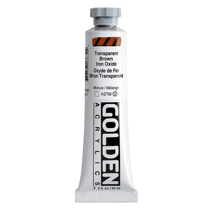 GOLDEN Heavy Body Acrylfarbe 59 ml – 1383 Transparentes Eisenoxid Braun