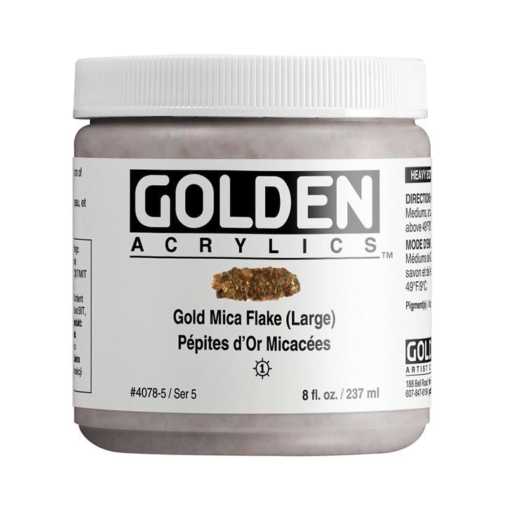 Akrylová farba GOLDEN Heavy Body Mica Flake 118 ml – 4078 zlatá zrnitá hrubá