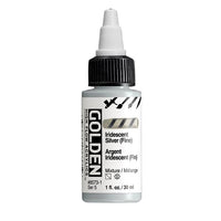 Akrylová farba GOLDEN High Flow Iridescent 30 ml – 8573 Strieborná Jemná