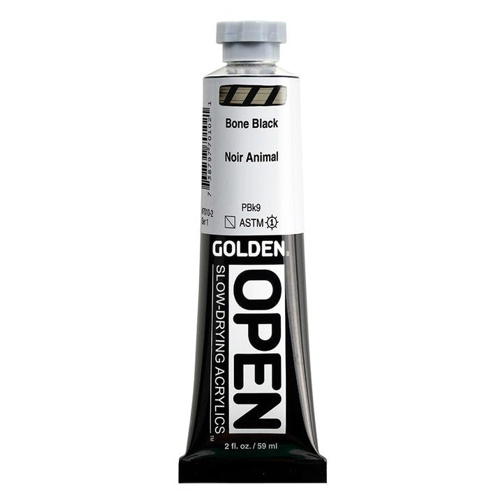 Akrylová farba GOLDEN OPEN Slow-Drying 59 ml – 7010 Kostná Čierna