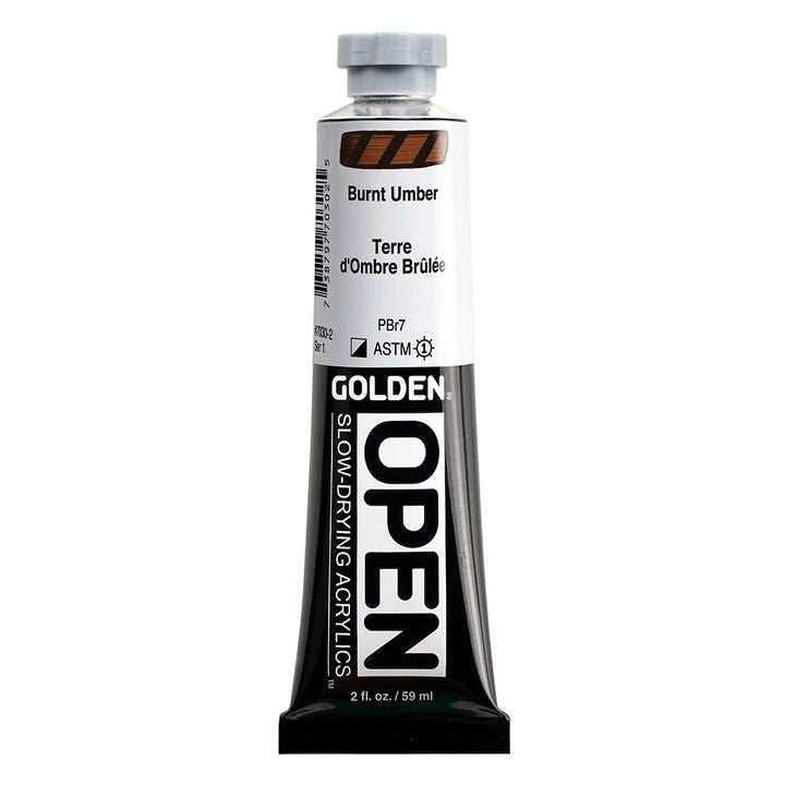 Akrylová farba GOLDEN OPEN Slow-Drying 59 ml – 7030 Pálená Umbra