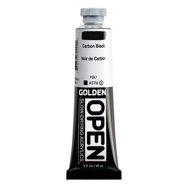 Akrylová farba GOLDEN OPEN Slow-Drying 59 ml – 7040 Uhlíková Čierna