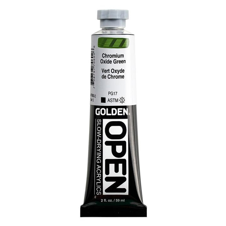 Akrylová farba GOLDEN OPEN Slow-Drying 59 ml – 7060 Chrómoxidová Zelená