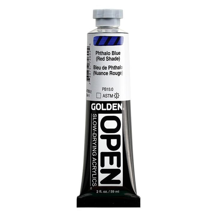 GOLDEN OPEN Slow-Drying Acrylfarbe 59 ml – 7260 Phthalocyaninblau (Roter Farbton)