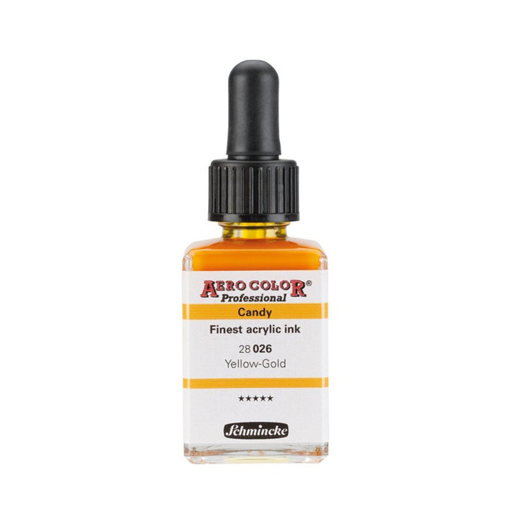 Akrylový atrament Schmincke AERO COLOR Professional Candy 28 ml – 026 zlatožltá