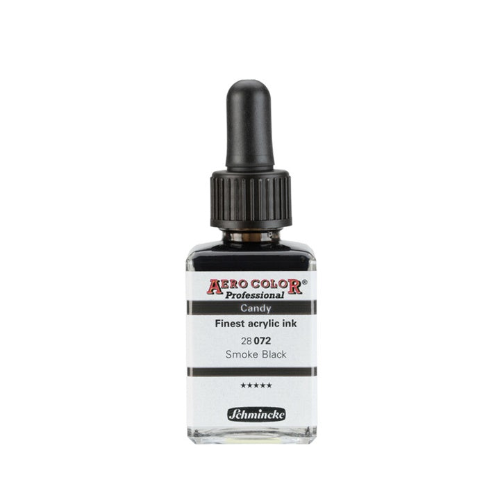 Akrylový atrament Schmincke AERO COLOR Professional Candy 28 ml – 072 smoke čierna