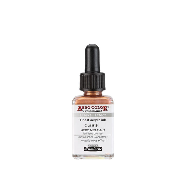 Akrylový atrament Schmincke AERO COLOR Professional Effect 28 ml – 916 AERO METALLIC brilantná bronzová