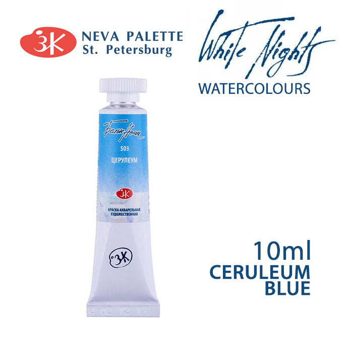 Akvarelová farba White Nights 10 ml | rôzne odtiene - Ceruleová modrá