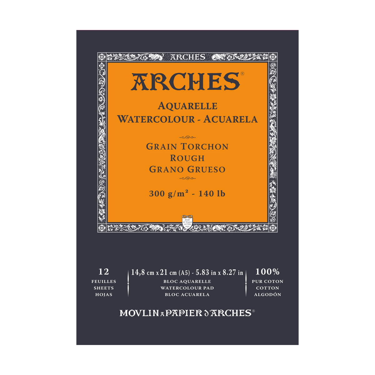 Akvarelový blok ARCHES Aquarelle hrubozrnný prírodná biela 300 g/m² – 12 listov