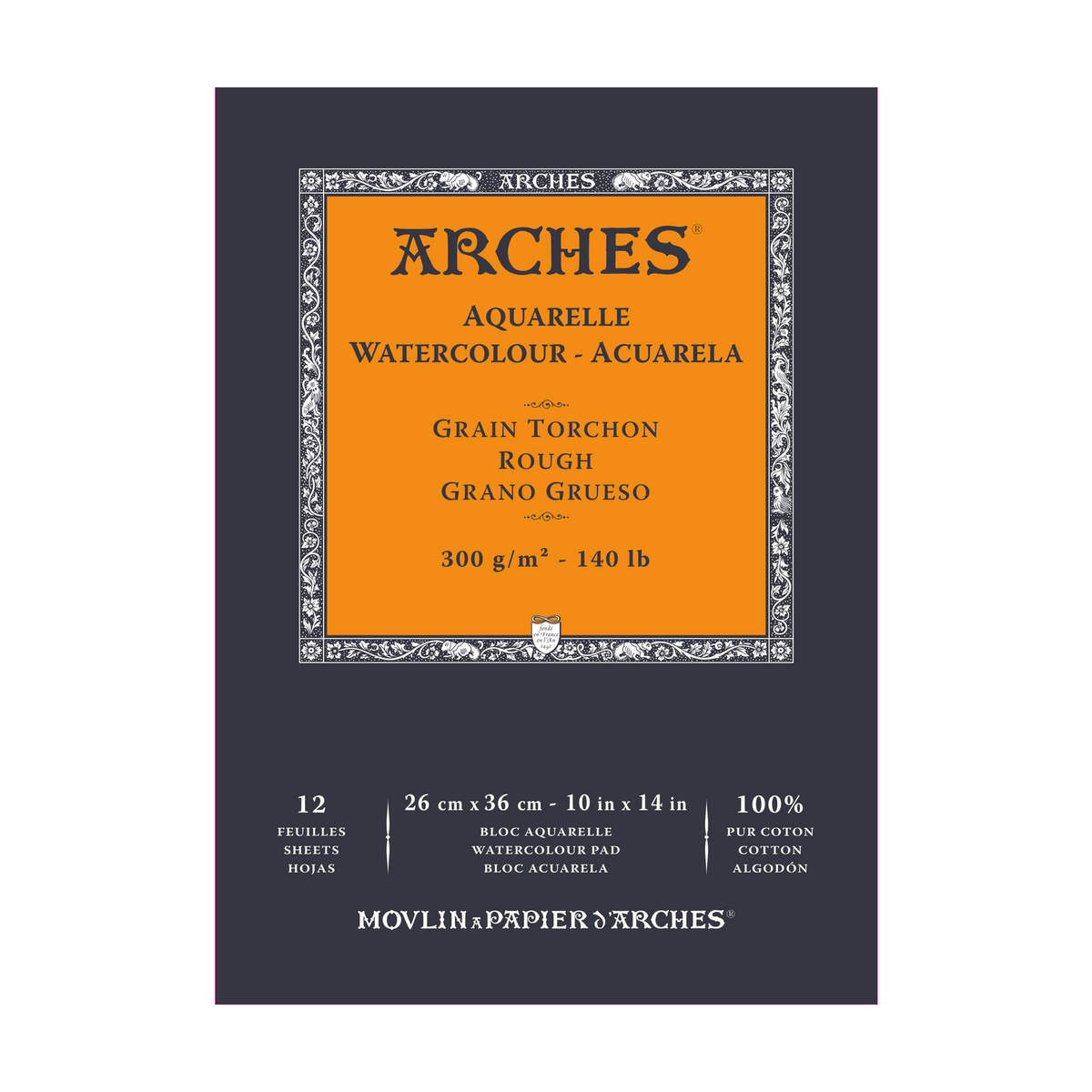 Akvarelový blok ARCHES Aquarelle hrubozrnný prírodná biela 300 g/m² – 12 listov