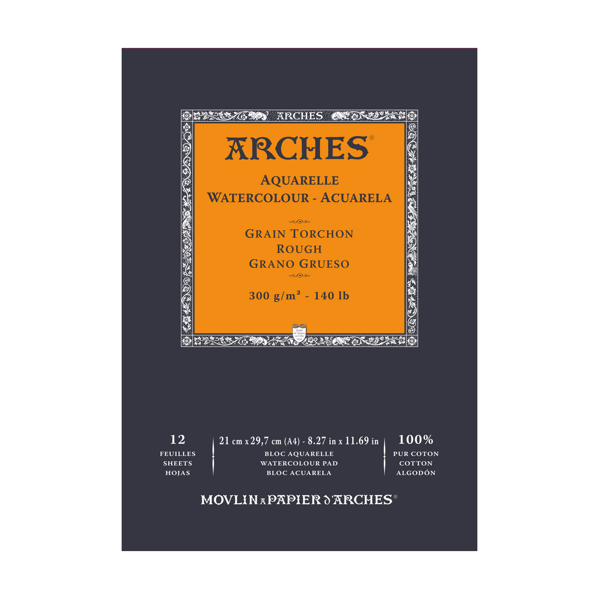 Akvarelový blok ARCHES Aquarelle hrubozrnný prírodná biela 300 g/m² – 12 listov