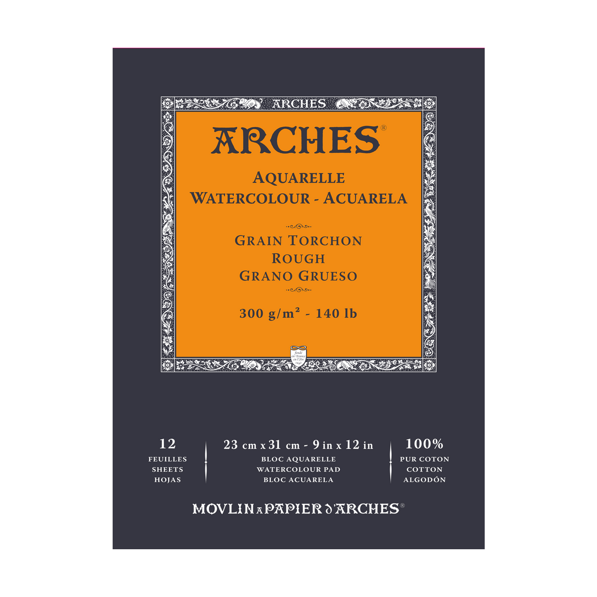 Akvarelový blok ARCHES Aquarelle hrubozrnný prírodná biela 300 g/m² – 12 listov