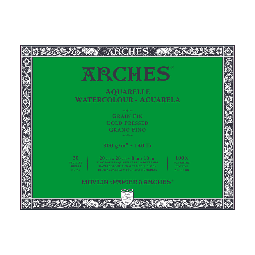 Akvarelový blok ARCHES CP prírodná biela 300 g/m² – 20 listov