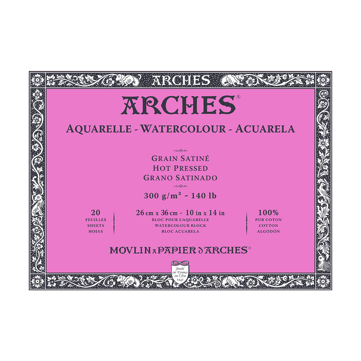 Akvarelový blok ARCHES HP prírodná biela 300 g/m² – 20 listov