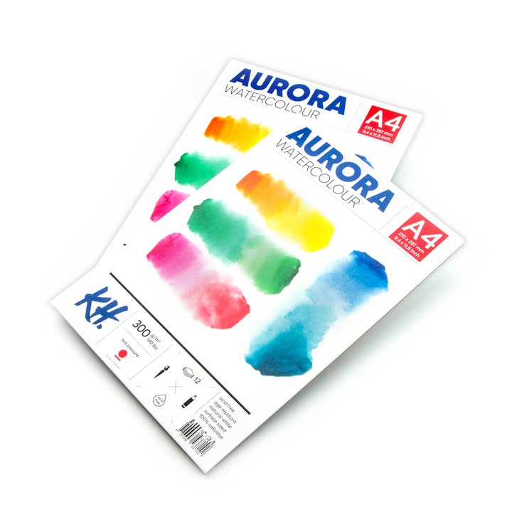 Akvarelový blok AURORA hot press - 12 listový | rôzne formáty — obrázok 2