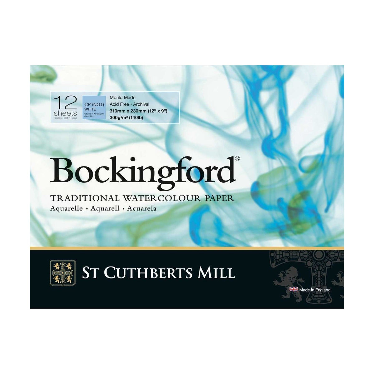 Akvarelový blok CANSON St Cuthberts Bockingford CP biely 300 g/m² 12-listový – rôzne formáty