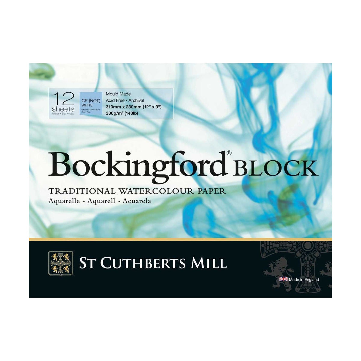 Akvarelový blok CANSON St Cuthberts Bockingford CP biely 300 g/m² 12 listov – 31 – 41 cm