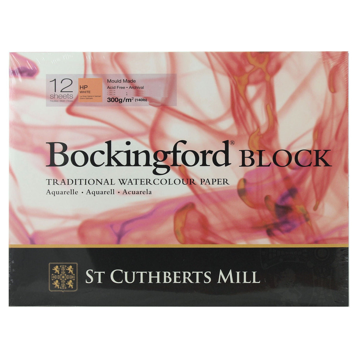 Akvarelový blok CANSON St Cuthberts Bockingford HP biely 300 g/m² 12 listov – 31 – 41 cm