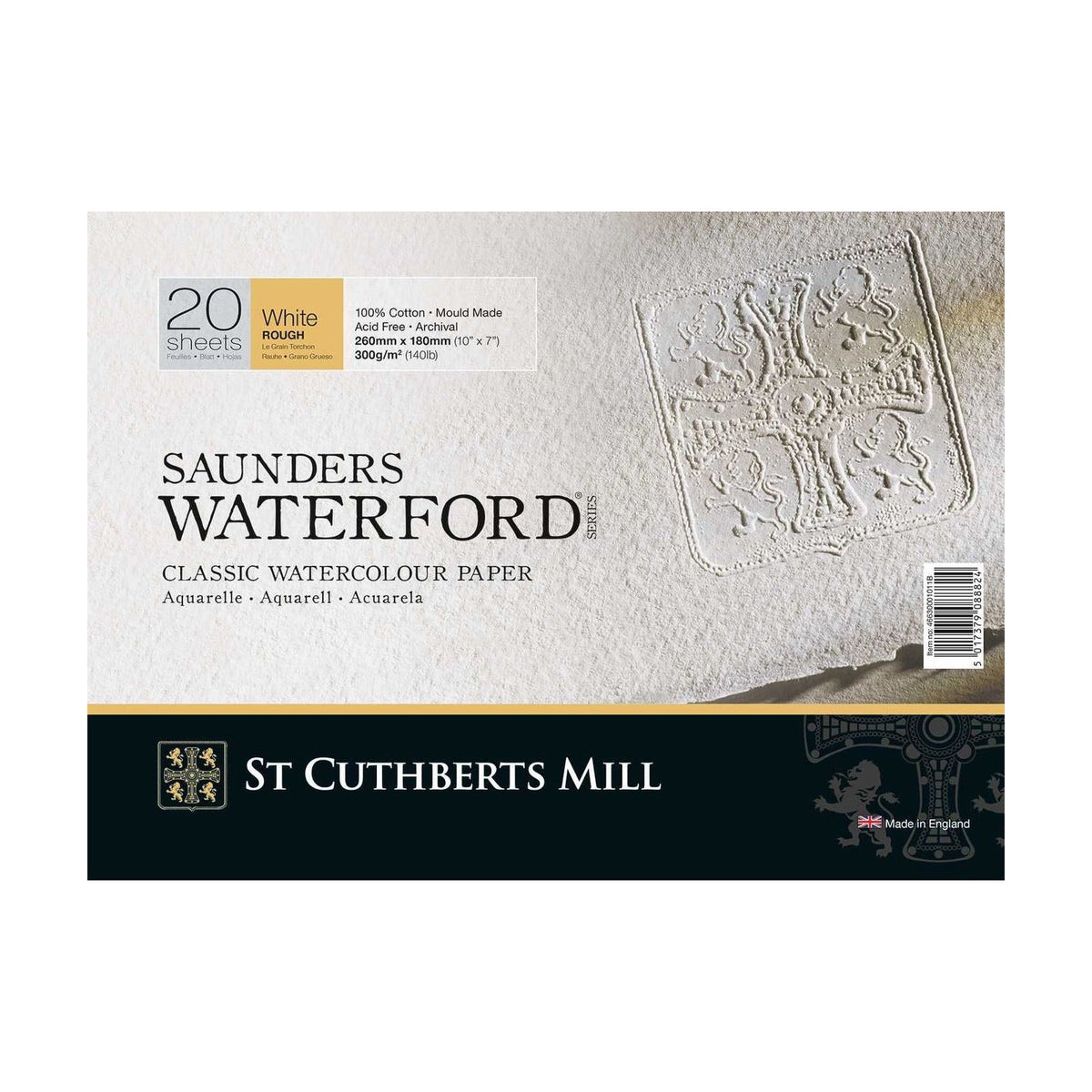 Akvarelový blok CANSON St Cuthberts Saunders Waterford Rough 300 g/m² 26 × 51 cm – 20 listov