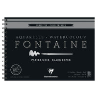Akvarelový blok Clairefontaine Fontaine CP čierny 300 g/m² 19 x 26 cm - 12 listov