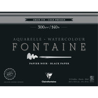 Akvarelový blok Clairefontaine Fontaine CP čierny 300 g/m2 48,3 x 63,5 cm - 12 listov