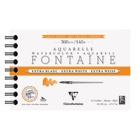 Akvarelový blok Clairefontaine Fontaine HP extra biely 300 g/m² 12 x 18 cm - 12 listov