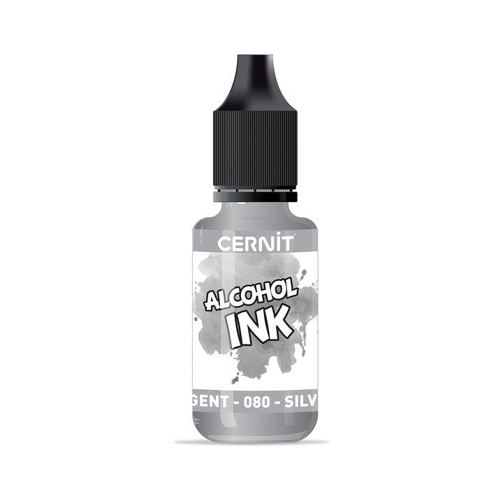 Alkoholový farebný atrament CERNIT 20 ml – 080 strieborná