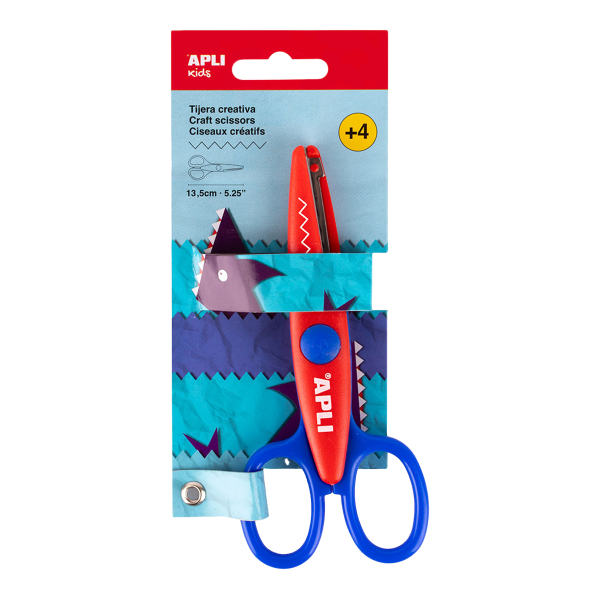 APLI kreatívne nožnice 13,5 cm, okrúhla špička, symetrické – zúbky