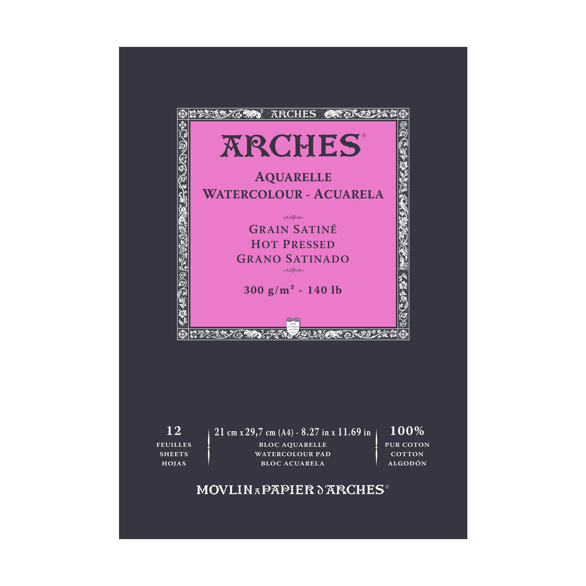 ARCHES akvarelový blok hladký HP prírodná biela 300 g/m² A5 – A3 - 12 listov