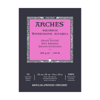 ARCHES akvarelový blok hladký HP prírodná biela 300 g/m² A5 – A3 - 12 listov