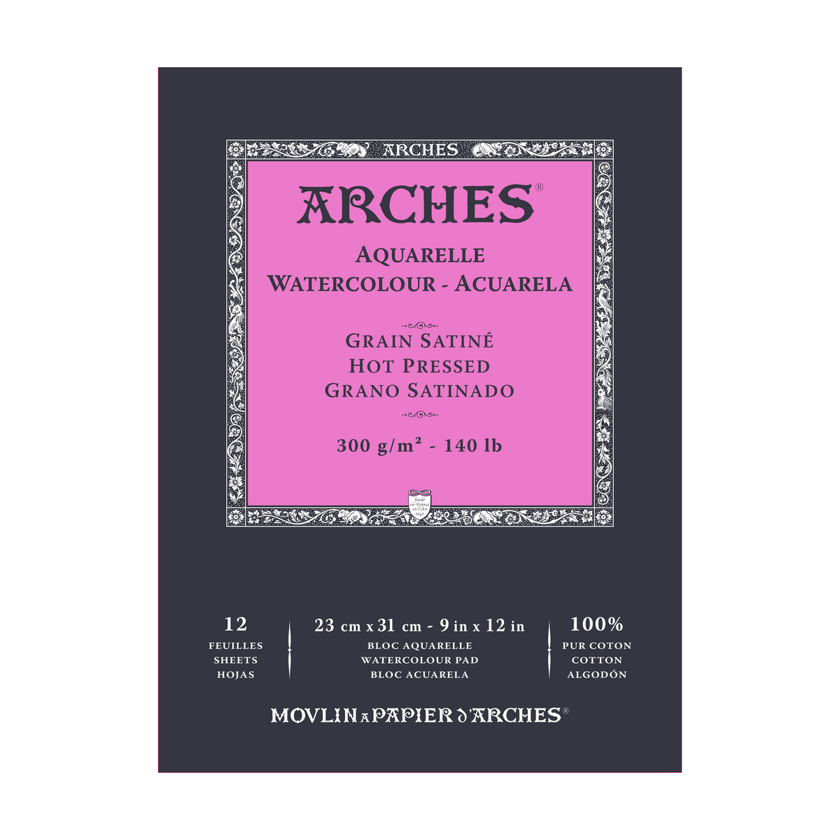 ARCHES akvarelový blok hladký HP prírodná biela 300 g/m² A5 – A3 - 12 listov
