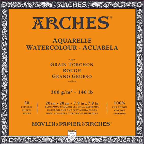 ARCHES akvarelový blok Rough prírodná biela 300 g/m² 10 – 31 cm - 20 listov