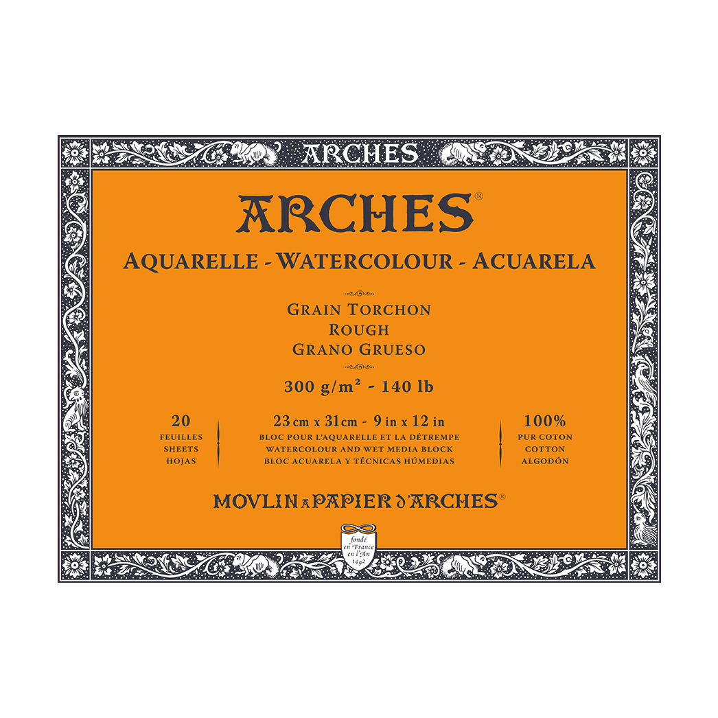 ARCHES akvarelový blok Rough prírodná biela 300 g/m² 10 – 31 cm - 20 listov