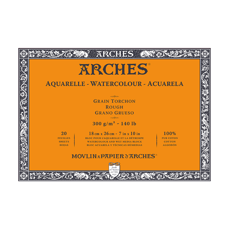 ARCHES akvarelový blok Rough prírodná biela 300 g/m² 10 – 31 cm - 20 listov