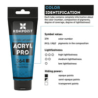 Sada akrylových farieb ACRYL PRO Kompozit v boxe - 42 x 75 ml
