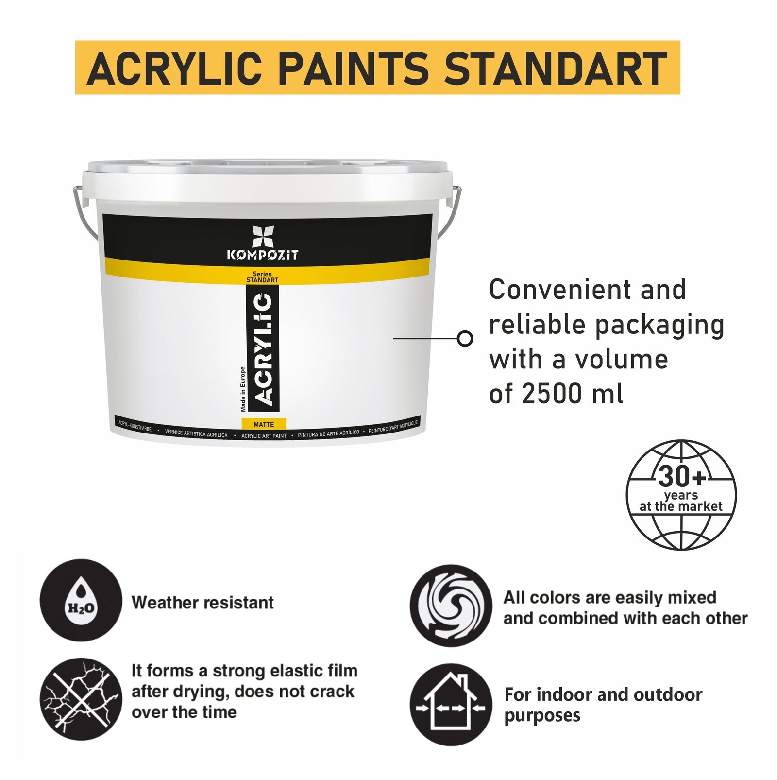 Akrylová farba STANDART Kompozit 2500 ml